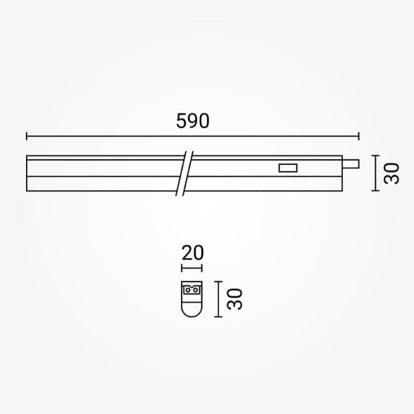 LED juosta su jungiklio mygtuku OPTONICA T5 4000K, 59cm 6,5W 2 LED juosta su jungiklio mygtuku OPTONICA T5 4000K, 59cm 6,5W 2