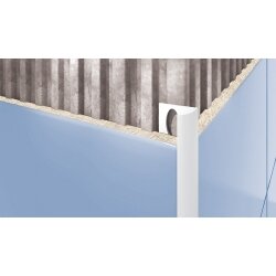 Kantelis plytelių apdailai (išorinis), 9mm 2,5m baltas – 101 2