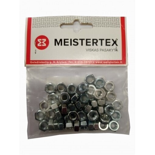 Veržlės MEISTERTEX DIN934 M6, 50vnt 1 Veržlės MEISTERTEX DIN934 M6, 50vnt 1