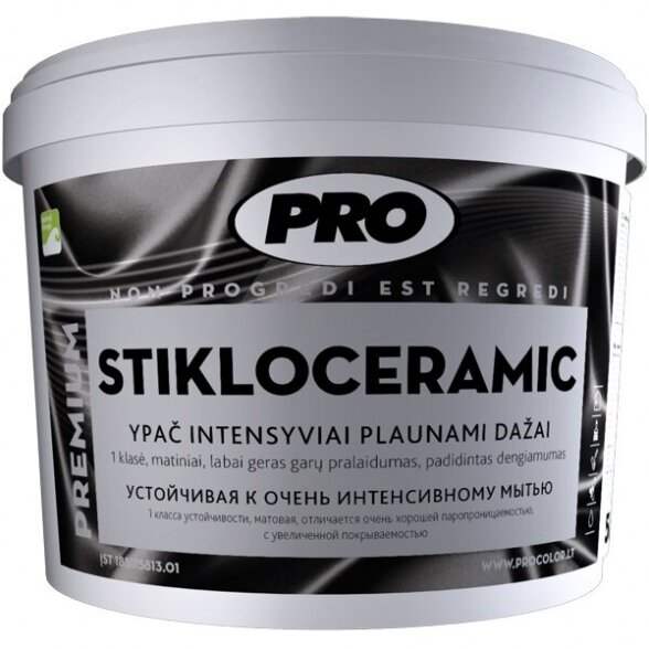 Dažai PRO Stikloceramic A bazė, 3l balta sp. Dažai PRO Stikloceramic A bazė, 3l balta sp.