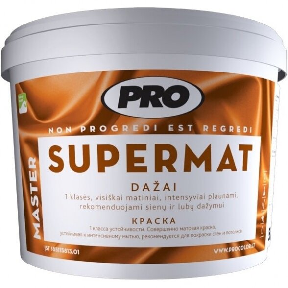 Dažai PRO Supermat A bazė, 3l balta sp. Dažai PRO Supermat A bazė, 3l balta sp.