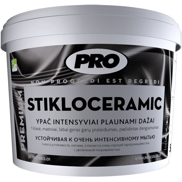 Dažai PRO Stiklocaramic A bazė, 0,9l balta sp.