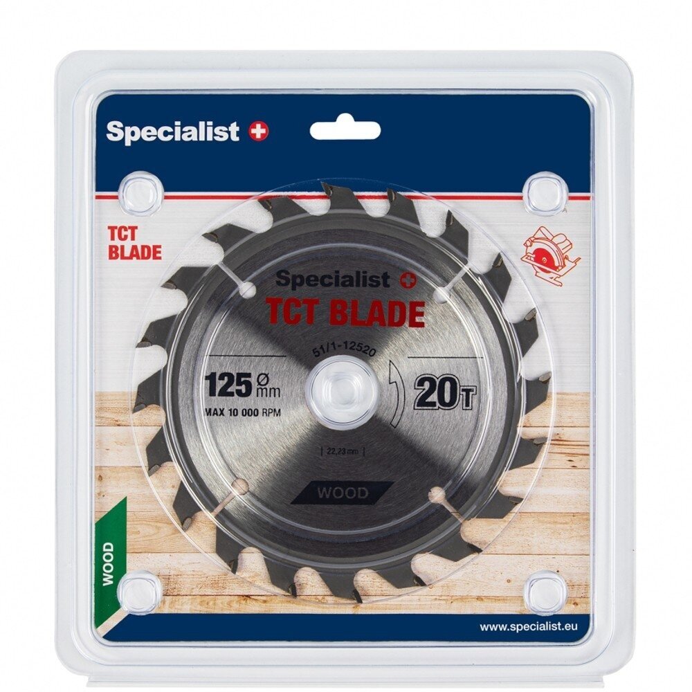 Medienos pjovimo diskas SPECIALIST+, 125x20Tx22mm Medienos pjovimo diskas SPECIALIST+, 125x20Tx22mm