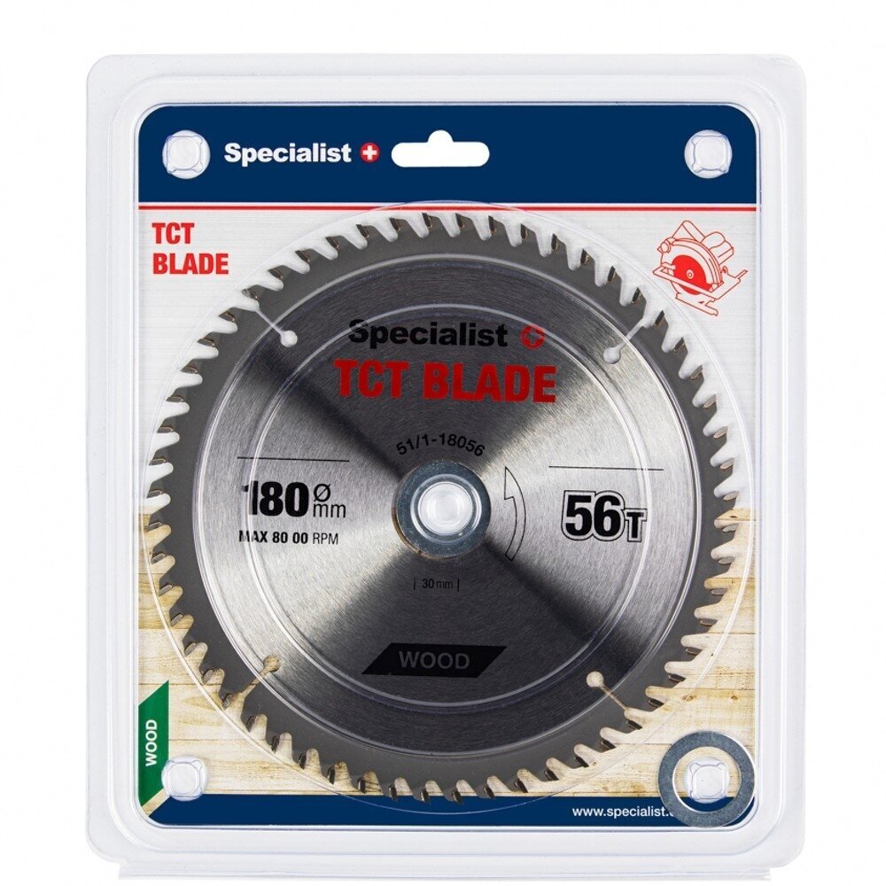 Medienos pjovimo diskas SPECIALIST+, 180x56Tx30/20/16mm Medienos pjovimo diskas SPECIALIST+, 180x56Tx30/20/16mm