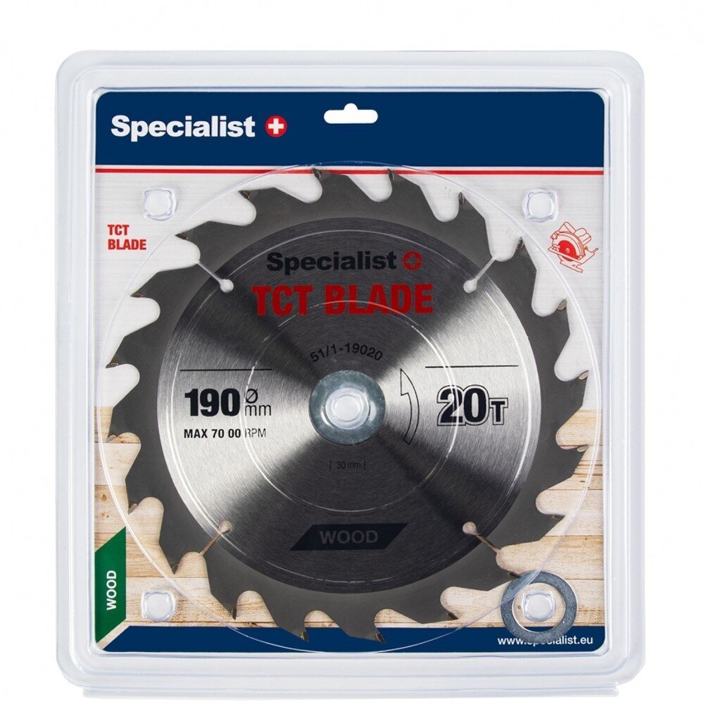 Medienos pjovimo diskas SPECIALIST+, 190x20Tx30/20/16mm