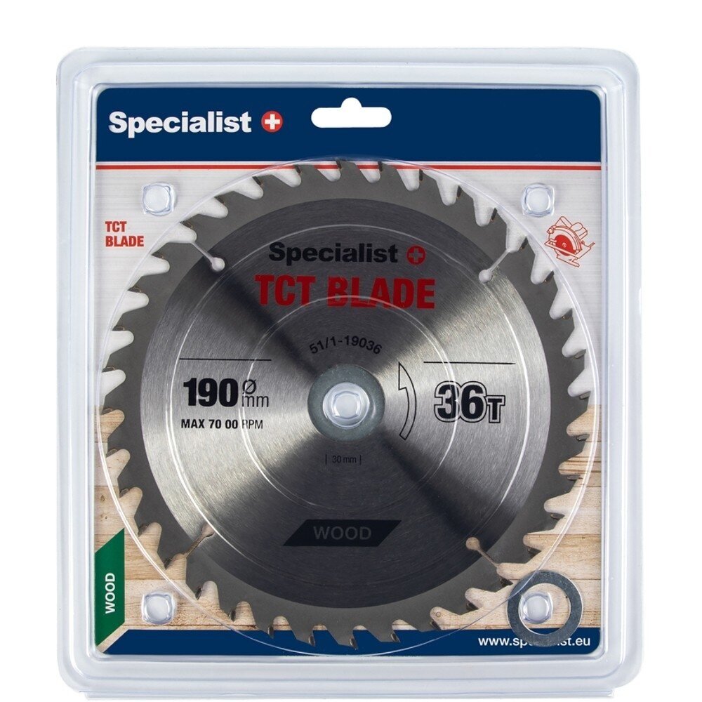Medienos pjovimo diskas SPECIALIST+, 190x36Tx30/20/16mm