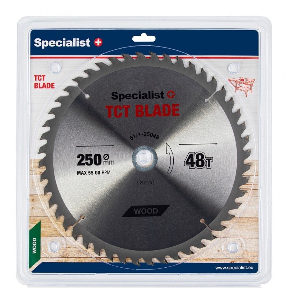Medienos pjovimo diskas SPECIALIST+, 250x48Tx30/20mm Medienos pjovimo diskas SPECIALIST+, 250x48Tx30/20mm