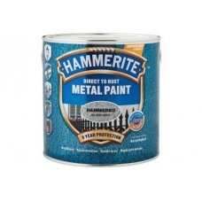 Metalo dažai HAMMERITE Hammered Smooth Finish, 250ml pilki