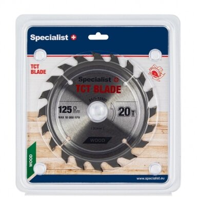 Medienos pjovimo diskas SPECIALIST+, 125x20Tx22mm