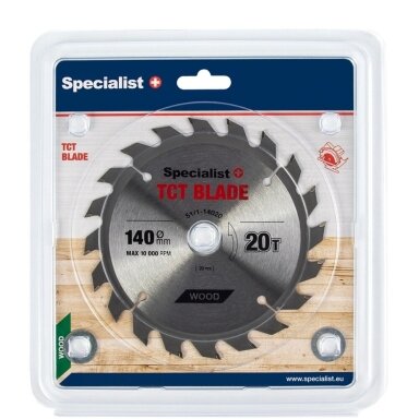 Medienos pjovimo diskas SPECIALIST+, 140x20Tx20/16/13/12mm
