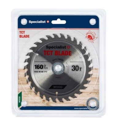 Medienos pjovimo diskas SPECIALIST+, 160x30Tx30/20/16mm
