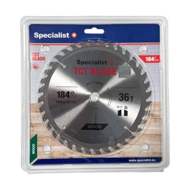 Medienos pjovimo diskas SPECIALIST+, 184x36Tx16 mm