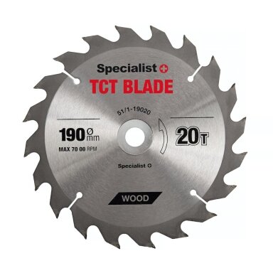 Medienos pjovimo diskas SPECIALIST+, 190x20Tx30/20/16mm