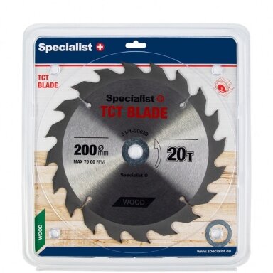 Medienos pjovimo diskas SPECIALIST+, 200x20Tx30/20/16mm