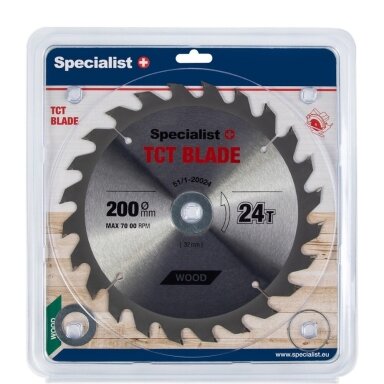 Medienos pjovimo diskas SPECIALIST+, 200x24Tx32/30/20/16mm