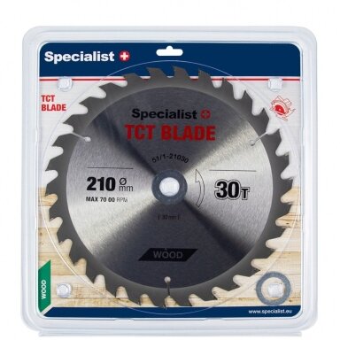 Medienos pjovimo diskas SPECIALIST+, 210x30Tx30/20/16 mm