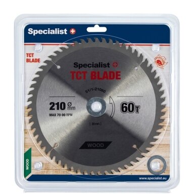 Medienos pjovimo diskas SPECIALIST+, 210x60Tx30/20/16mm