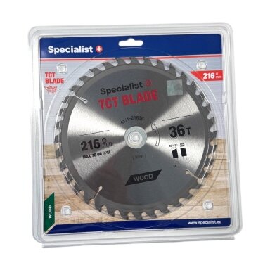 Medienos pjovimo diskas SPECIALIST+, 216x36Tx30/20 mm