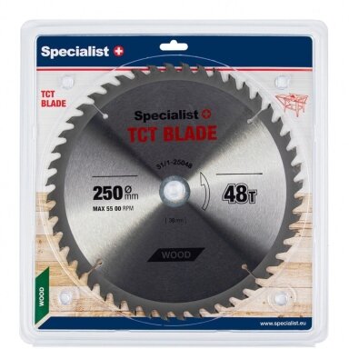 Medienos pjovimo diskas SPECIALIST+, 250x48Tx30/20mm
