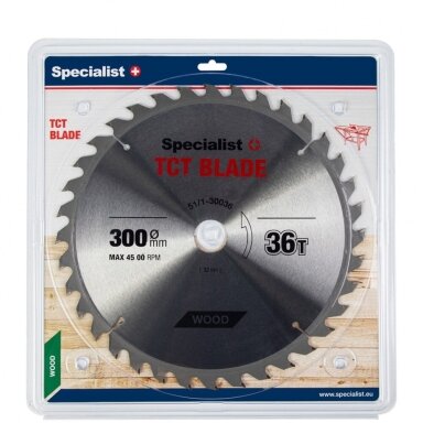 Medienos pjovimo diskas SPECIALIST+, 300x36Tx32/30mm