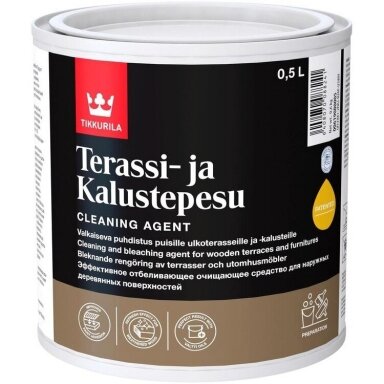 Medinių paviršių valiklis TIKKURILA Terassi-ja Kalustepesu, 0,5l Medinių paviršių valiklis TIKKURILA Terassi-ja Kalustepesu, 0,5l