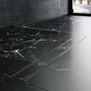 Metalinis dušo latakas BIELBET Tile Insert, 80cm juoda sp.