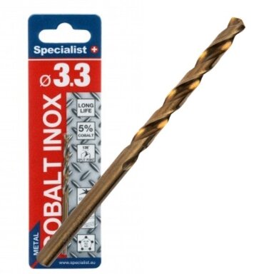 Metalo grąžtas SPECIALIST+ Cobalt, 3,3mm
