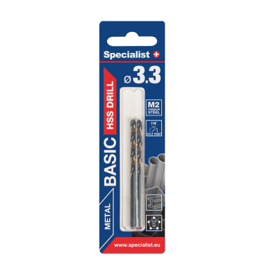 Metalo grąžtas SPECIALIST+ Premium, 3,3mm 2vnt.
