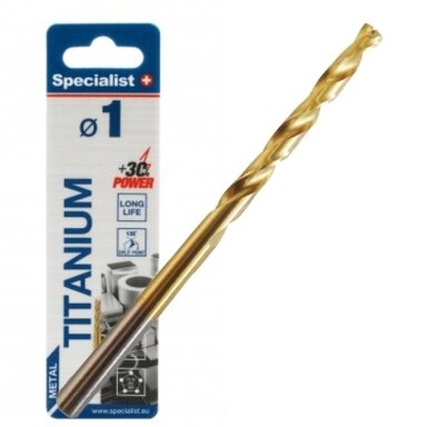 Metalo grąžtas SPECIALIST+ Titan, 1mm 2vnt
