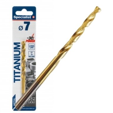 Metalo grąžtas SPECIALIST+ Titan, 7mm