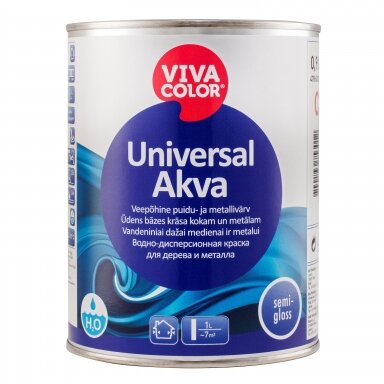 Medžio ir metalo dažai VIVACOLOR Universal Akva A bazė, 0,9l balta sp. Medžio ir metalo dažai VIVACOLOR Universal Akva A bazė, 0,9l balta sp.