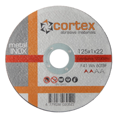 Metalo pjovimo diskas CORTEX Inox, 125x1x22,2mm