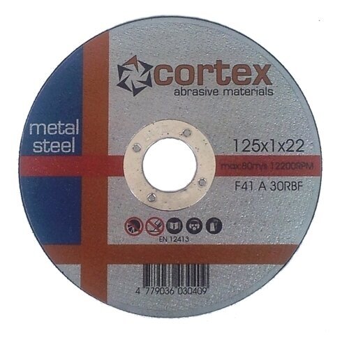 Metalo pjovimo diskas CORTEX, 125x1,6x22,2mm Metalo pjovimo diskas CORTEX, 125x1,6x22,2mm