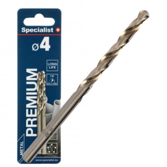 Metalo grąžtas SPECIALIST+ Premium, 4mm 2vnt.