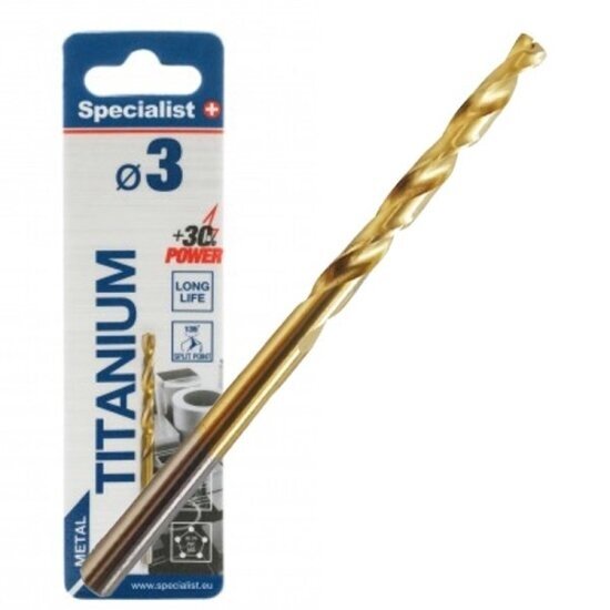 Metalo grąžtas SPECIALIST+ Titan, 3mm