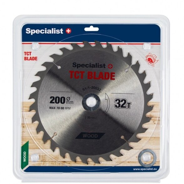 Medienos pjovimo diskas SPECIALIST+, 200x32Tx30/20/16mm