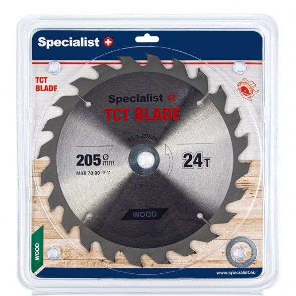 Medienos pjovimo diskas SPECIALIST+, 205x24Tx30/20/16 mm