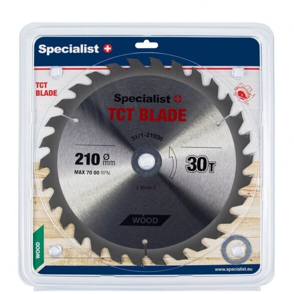 Medienos pjovimo diskas SPECIALIST+, 210x30Tx30/20/16 mm Medienos pjovimo diskas SPECIALIST+, 210x30Tx30/20/16 mm