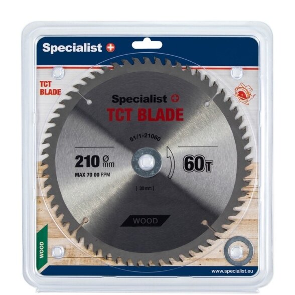 Medienos pjovimo diskas SPECIALIST+, 210x60Tx30/20/16mm Medienos pjovimo diskas SPECIALIST+, 210x60Tx30/20/16mm