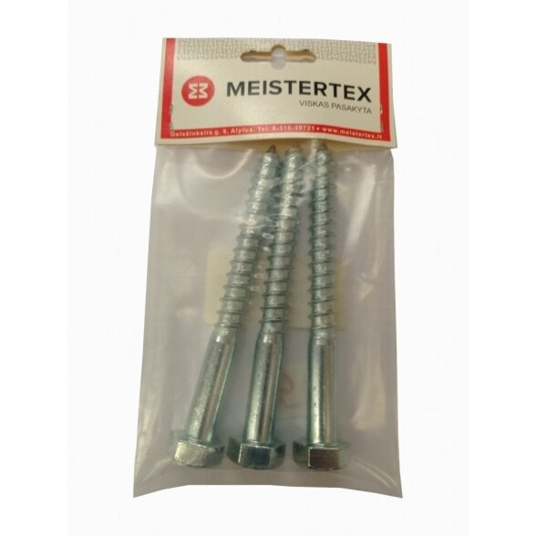 Medsraigčiai DIN571 12x120mm MEISTERTEX (5vnt.) Medsraigčiai DIN571 12x120mm MEISTERTEX (5vnt.)