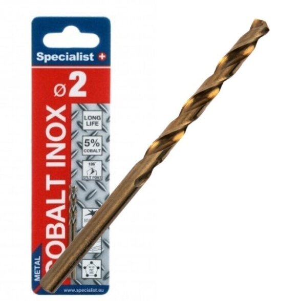 Metalo grąžtas SPECIALIST+ Cobalt, 2mm Metalo grąžtas SPECIALIST+ Cobalt, 2mm