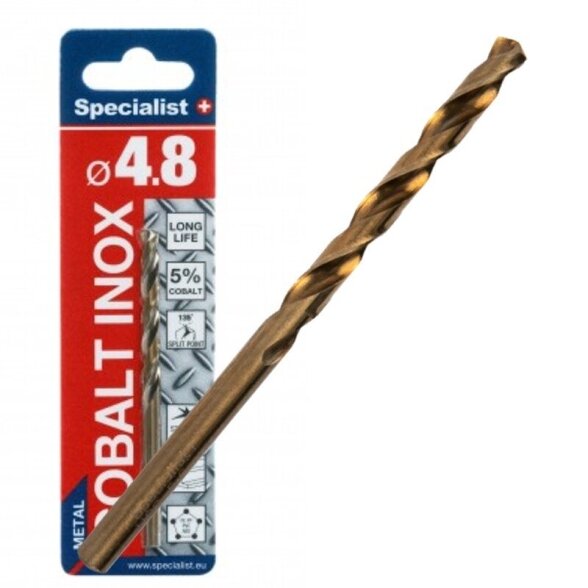 Metalo grąžtas SPECIALIST+ Cobalt, 4,8mm