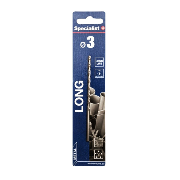 Metalo grąžtas SPECIALIST+ DIN340, 3mm Metalo grąžtas SPECIALIST+ DIN340, 3mm