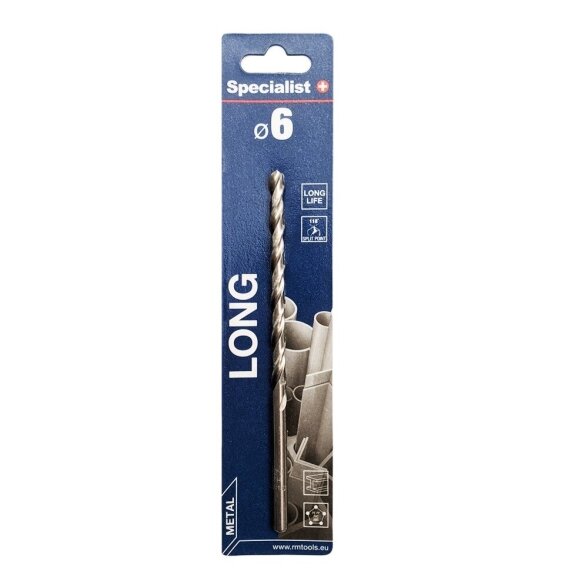Metalo grąžtas SPECIALIST+ DIN340, 6mm