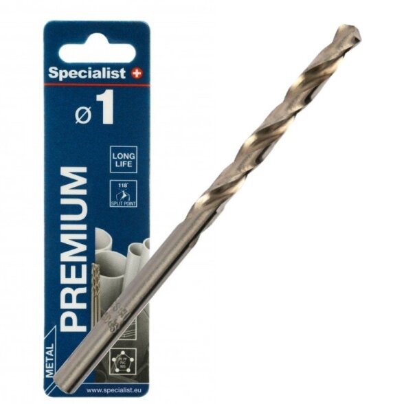 Metalo grąžtas SPECIALIST+ Premium, 1mm 3vnt. Metalo grąžtas SPECIALIST+ Premium, 1mm 3vnt.