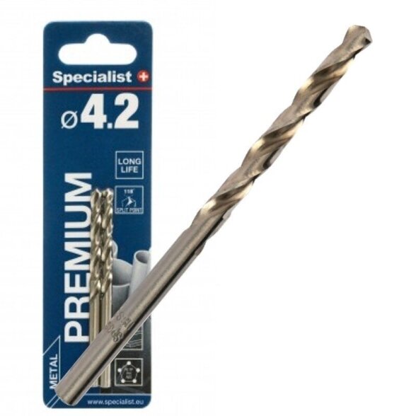 Metalo grąžtas SPECIALIST+ Premium, 4,2mm 2vnt. Metalo grąžtas SPECIALIST+ Premium, 4,2mm 2vnt.