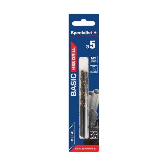 Metalo grąžtas SPECIALIST+ Premium, 5mm 2vnt.