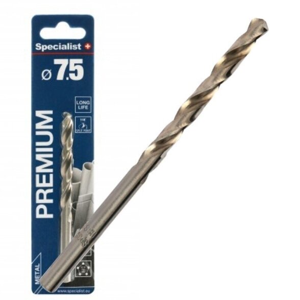 Metalo grąžtas SPECIALIST+ Premium, 7,5mm Metalo grąžtas SPECIALIST+ Premium, 7,5mm