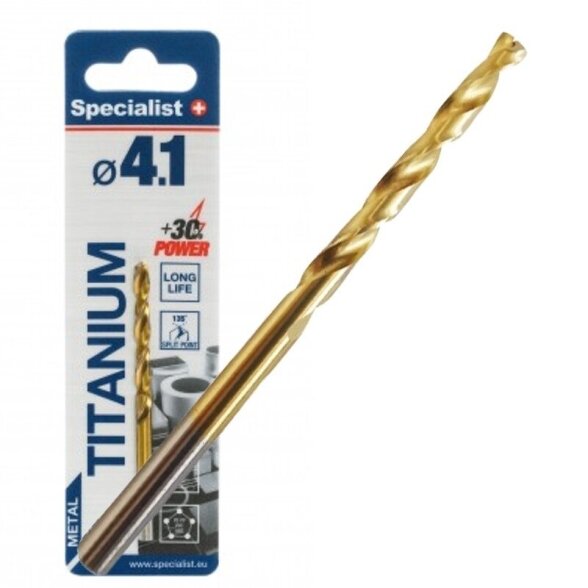 Metalo grąžtas SPECIALIST+ Titan, 4,1mm Metalo grąžtas SPECIALIST+ Titan, 4,1mm