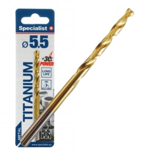 Metalo grąžtas SPECIALIST+ Titan, 5,5mm Metalo grąžtas SPECIALIST+ Titan, 5,5mm
